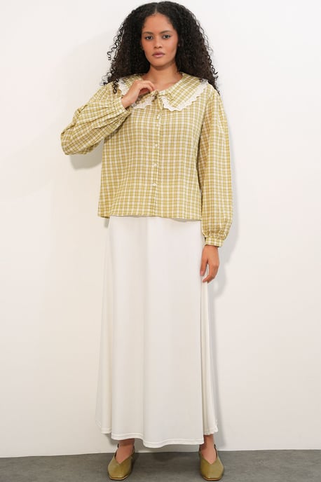 Dames Geruite Viscose Poplin Shirt - Image 2