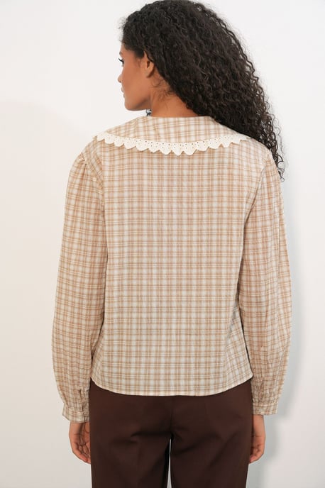 Dames Geruite Viscose Poplin Overhemd - Image 6