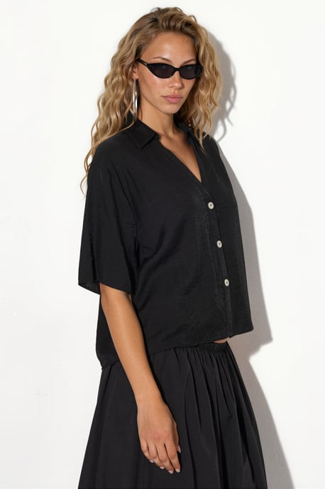 Dames Cropped Relaxed Shirt - Image 4