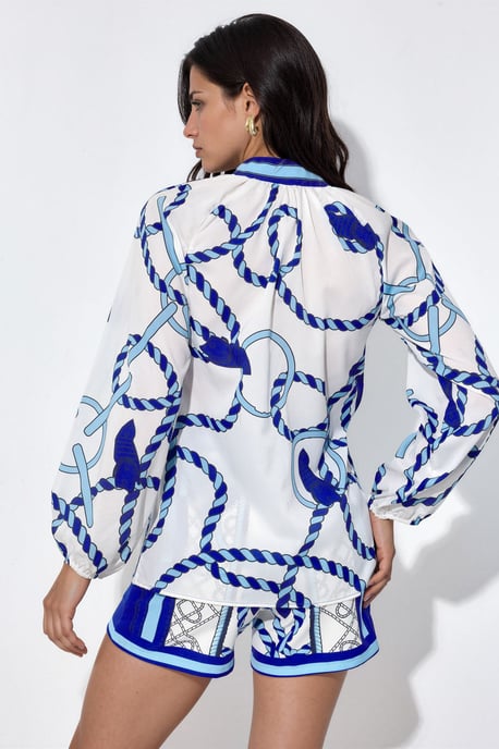 Paisley vävt jumpsuit med knytdetalj - Image 4
