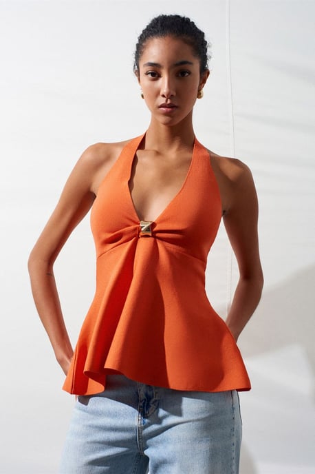 Naadloze Halter Peplum Blouse - Image 4