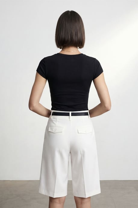 Slim Fit V-hals Jersey Blouse - Image 2