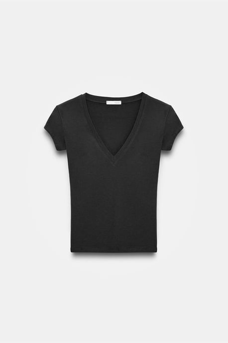 Slim Fit V-hals Jersey Blouse - Image 5