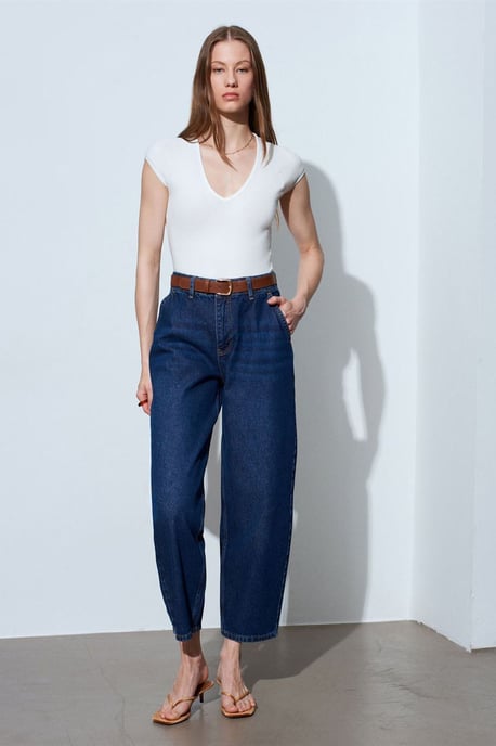 Slim Fit Crop Jersey Top - Image 1