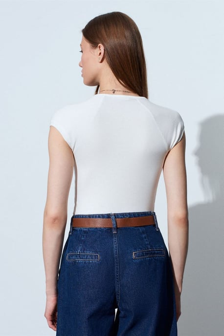 Slim Fit Crop Jersey Top - Image 2