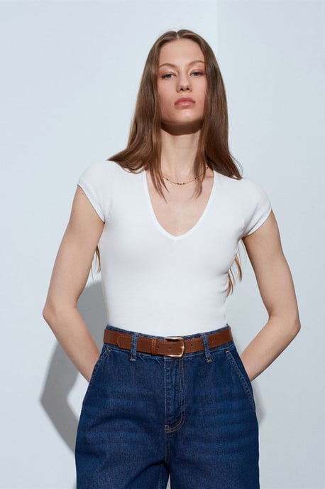 Slim Fit Crop Jersey Top - Image 4