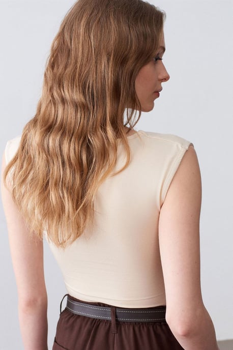 Mouwloze V-hals Slank Fit Blouse - Image 2