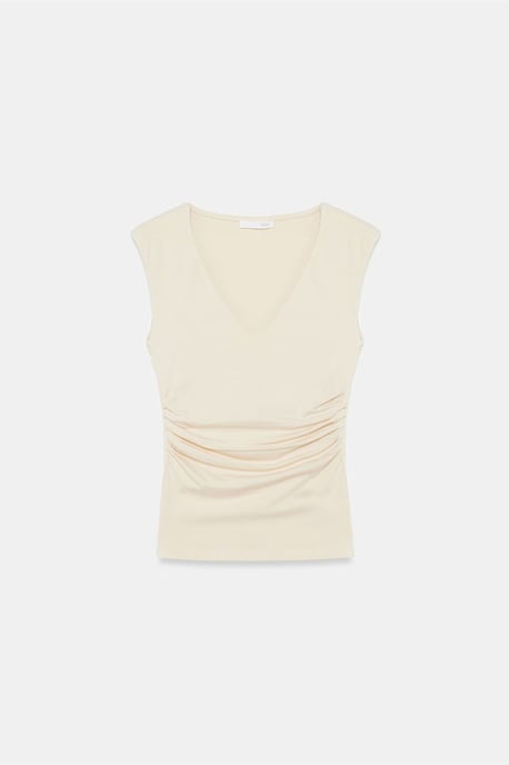Mouwloze V-hals Slank Fit Blouse - Image 5