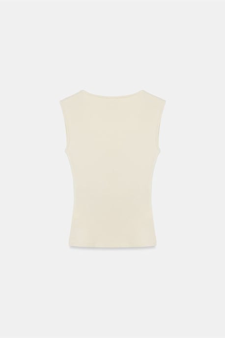 Mouwloze V-hals Slank Fit Blouse - Image 6