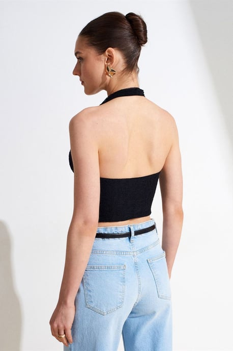 Dames Kant Halters Crop Blouse - Image 2