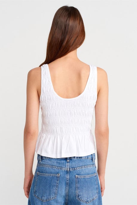 Textured Cotton-modal Crop Cami Blouse - Image 2