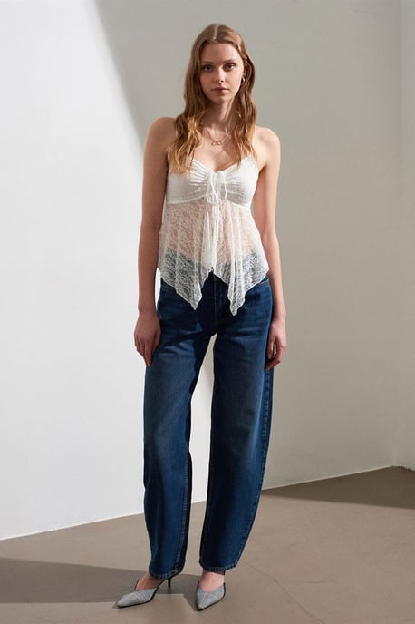 Kant strikvoorzijde mouwloze blouse - Image 4