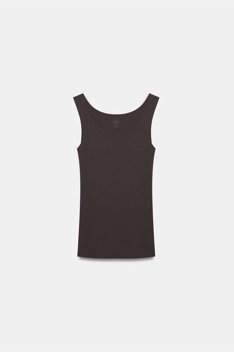 Aansluitend Mouwloze Katoenmix Cami Blouse - Image 5