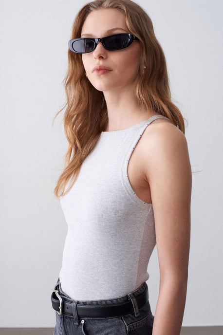 Randig bomullshalterneckblus - Image 3