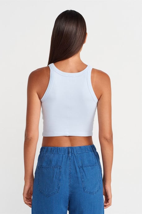 Ribbed Cotton-blend Sleeveless Crop Top - Image 2