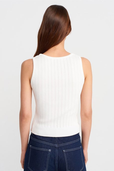 Ribbed Sleeveless Slim-fit Blouse - Image 2