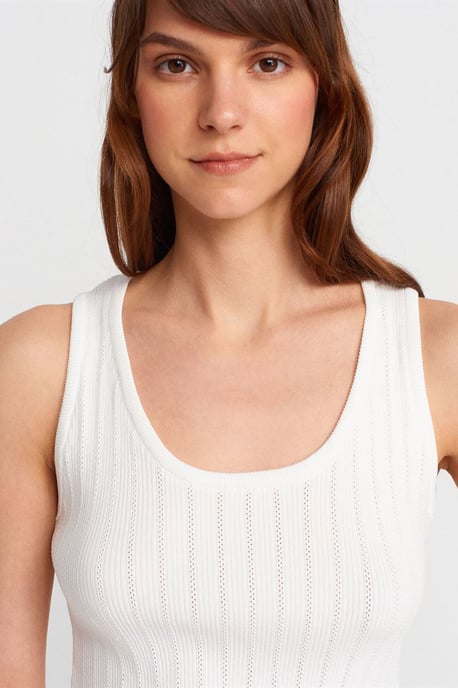 Ribbed Sleeveless Slim-fit Blouse - Image 3
