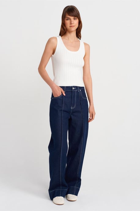 Ribbed Sleeveless Slim-fit Blouse - Image 4