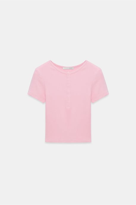 Slim Fit Crop Jersey Blouse - Image 5