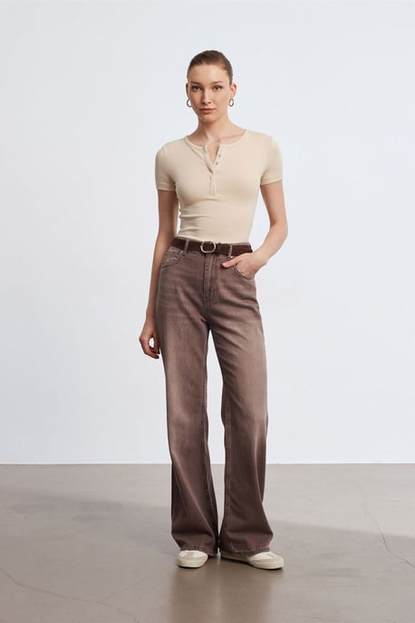 Slim Fit Crop Jersey Blouse - Image 4