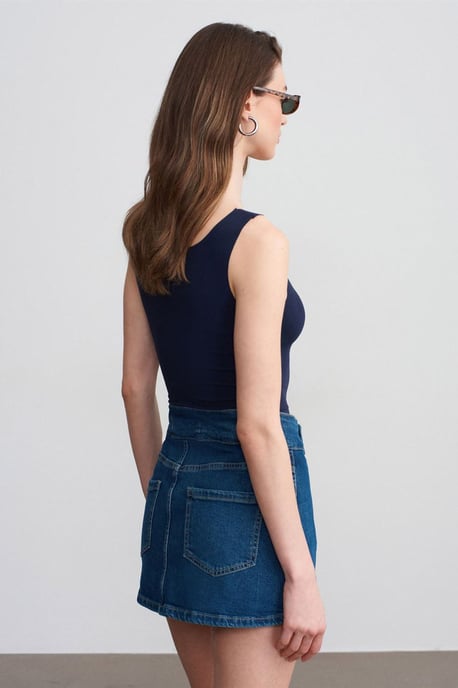 Aansluitend Mouwloze Katoenmix Cami Blouse - Image 2