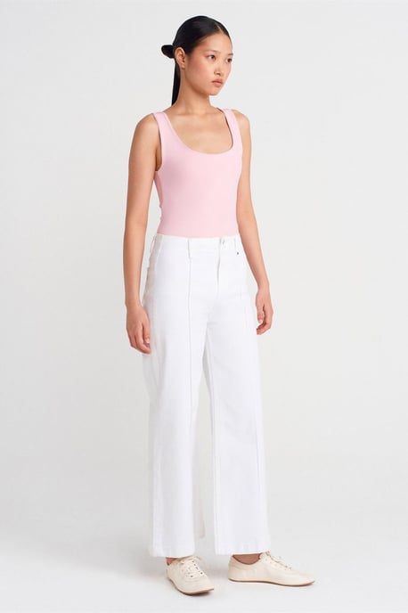 Mouwloze Blouse met Vierkante Halslijn in Slank Model - Image 4