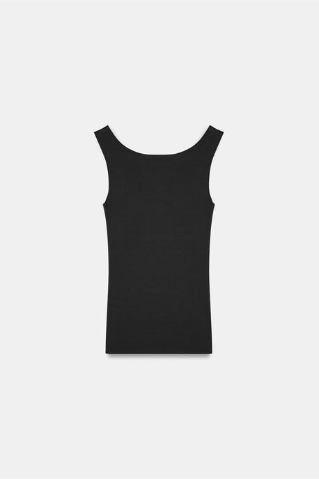 Aansluitend Mouwloze Katoenmix Cami Blouse - Image 6