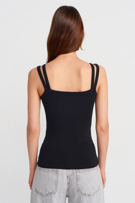 Ribbed Sleeveless Square-neck Blouse - Image 2