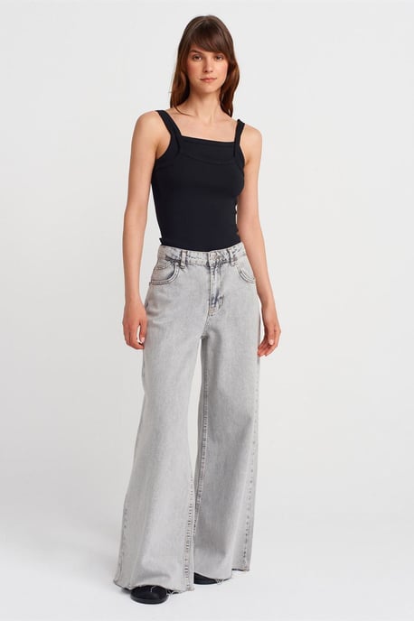 Ribbed Sleeveless Square-neck Blouse - Image 4