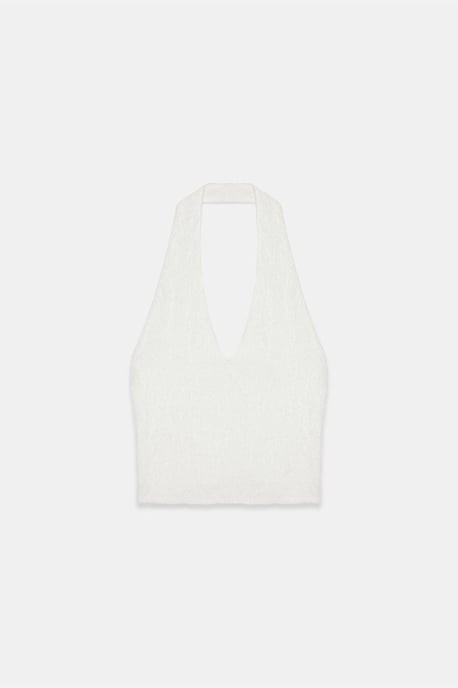 Dames Kant Halters Crop Blouse - Image 5