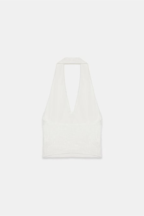 Dames Kant Halters Crop Blouse - Image 6