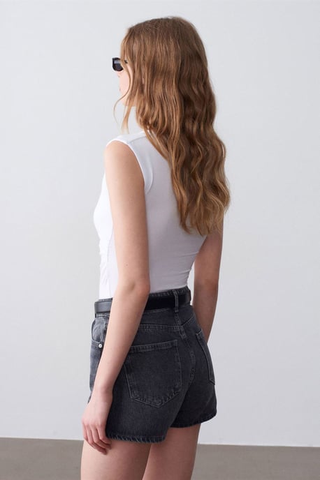 Mouwloze V-hals Slank Fit Blouse - Image 2