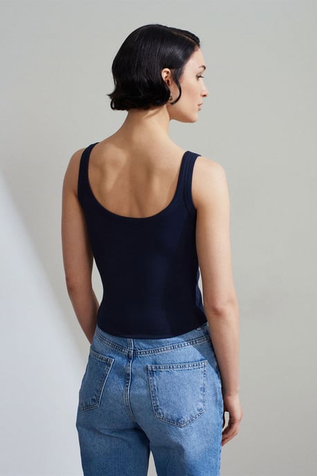 Ribbed Crop Cami Blouse - Image 2
