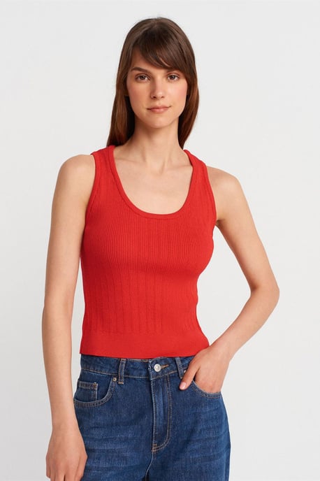 Ribbed Sleeveless Slim-fit Blouse - Image 1