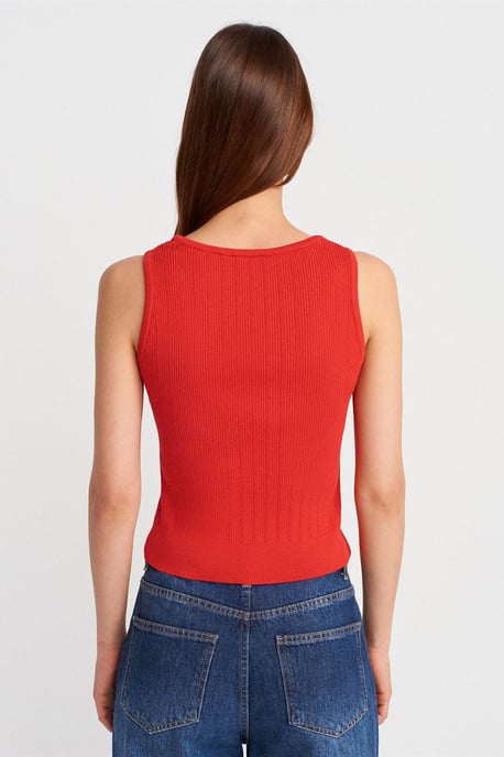 Ribbed Sleeveless Slim-fit Blouse - Image 2