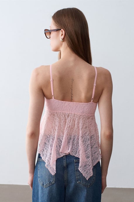 Kant strikvoorzijde mouwloze blouse - Image 3