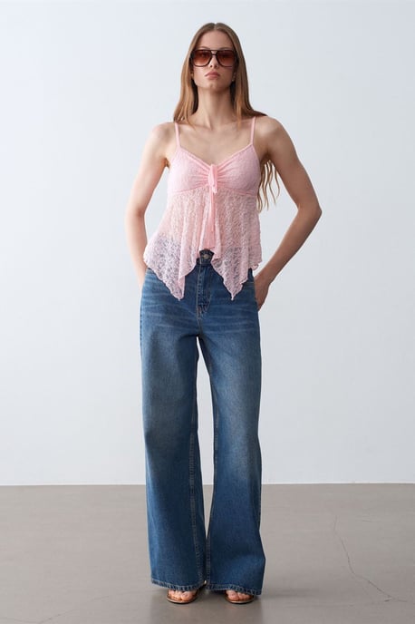 Kant strikvoorzijde mouwloze blouse - Image 5