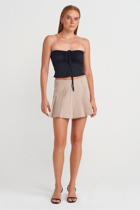 Dames Strapless Crop Blouse met Strikdetail - Image 4