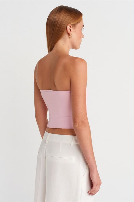 Dames Strapless Crop Blouse met Strikdetail - Image 2