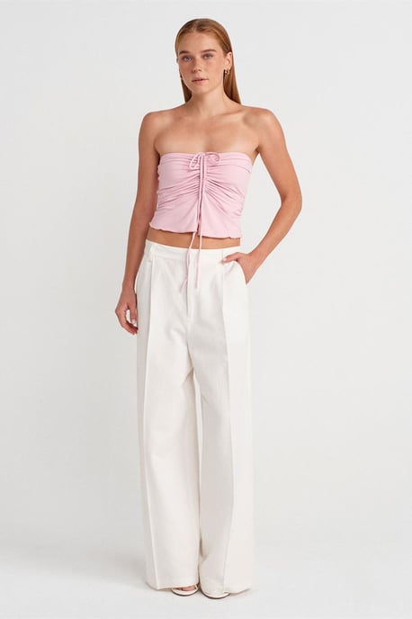 Dames Strapless Crop Blouse met Strikdetail - Image 4