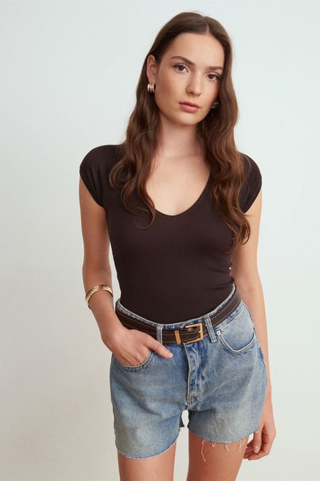 Slim Fit Crop Jersey Top - Image 1