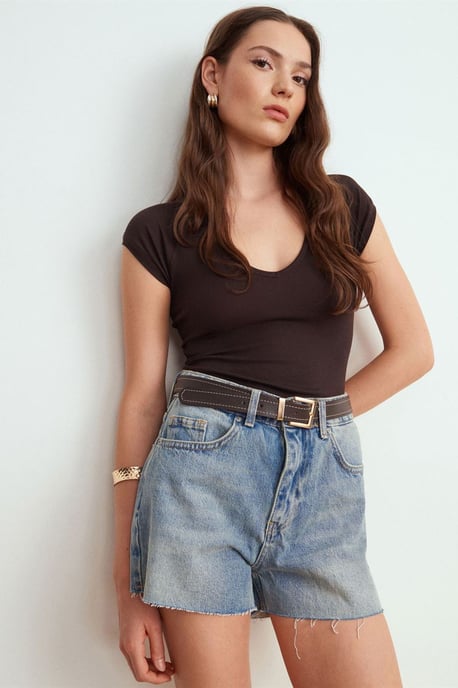 Slim Fit Crop Jersey Top - Image 3