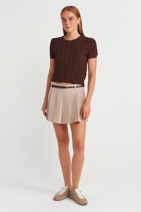 Geribbelde Crop Blouse met Textuur - Image 4