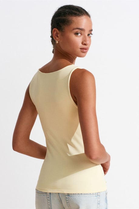 Sleeveless Square-Neck Slim-Fit Jersey Blouse - Image 2