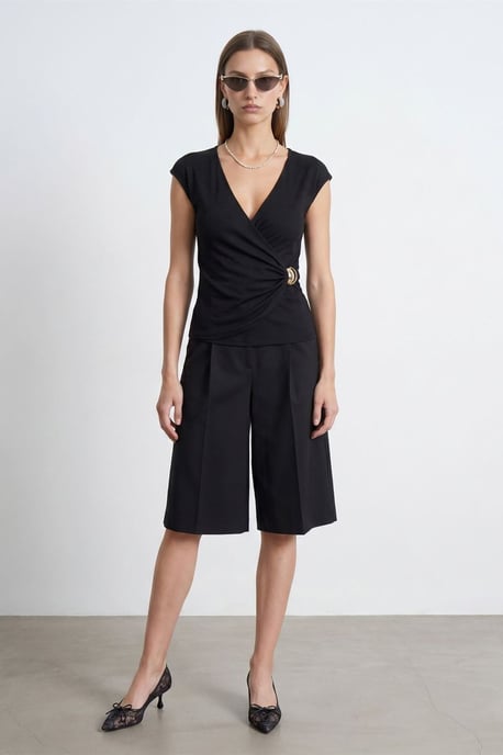 Dames Slim Fit Wikkelblouse - Image 3