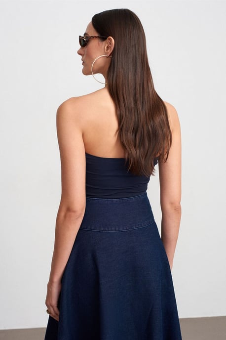 Strapless Slim-fit Jersey Blouse - Image 2