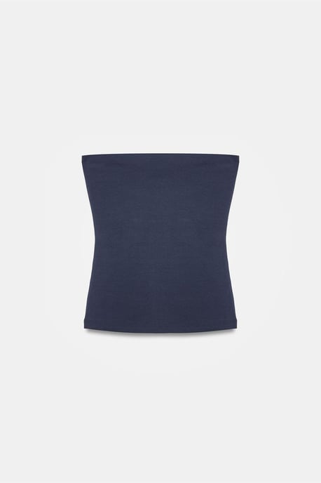 Strapless Slim-fit Jersey Blouse - Image 6