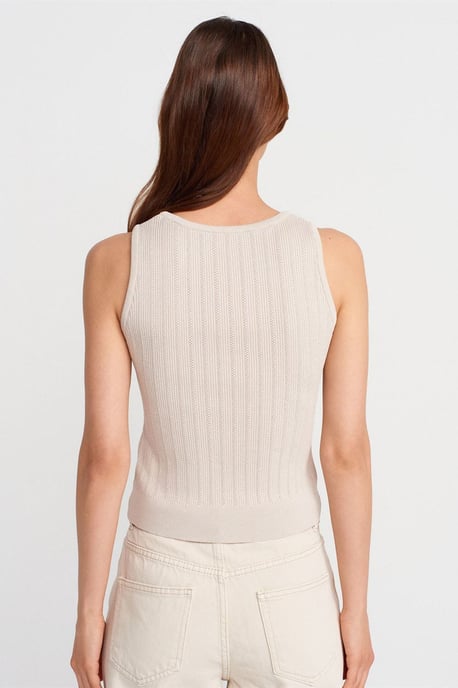 Ribbed Sleeveless Slim-fit Blouse - Image 2