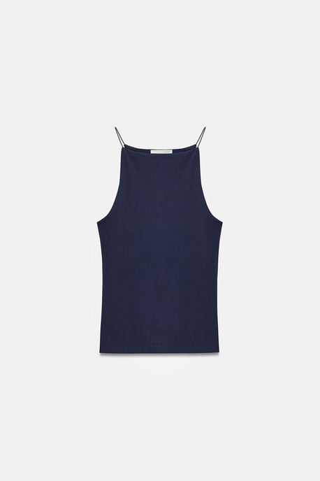 Slim-Fit Halterhals Jersey Blouse - Image 5