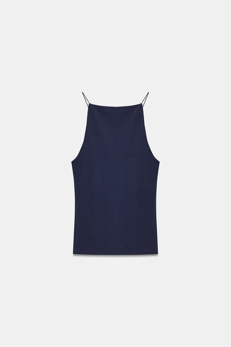 Slim-Fit Halterhals Jersey Blouse - Image 6
